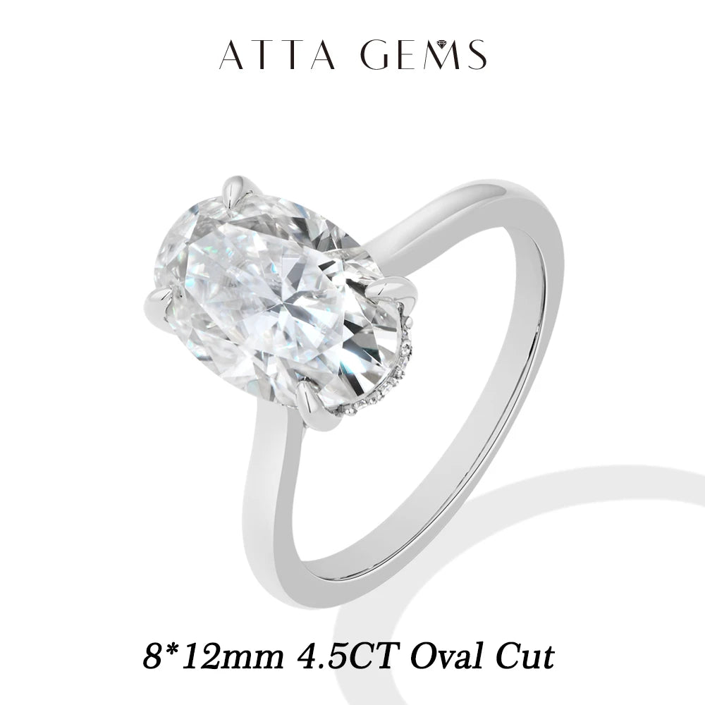 Vixonna Oval Cut Moissanite Engagement Ring 925 Silver D Color VVS1