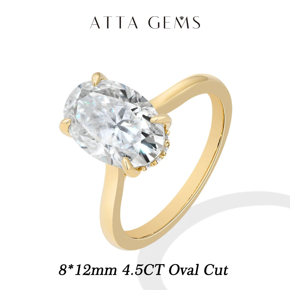 Vixonna Oval Cut Moissanite Engagement Ring 925 Silver D Color VVS1