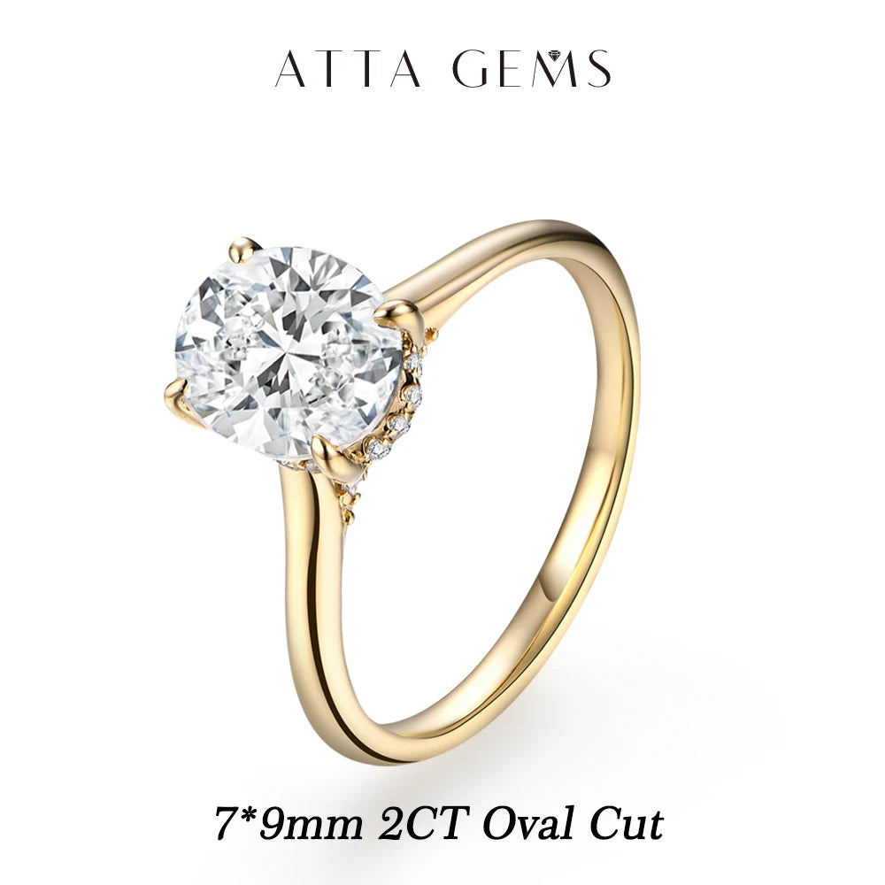Vixonna Oval Cut Moissanite Engagement Ring 925 Silver D Color VVS1