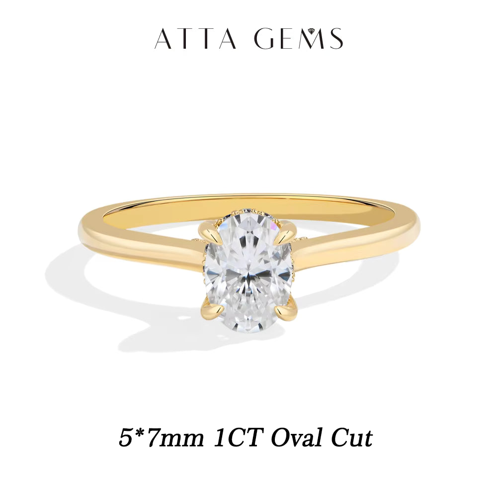 Vixonna Oval Cut Moissanite Engagement Ring 925 Silver D Color VVS1