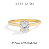 Vixonna Oval Cut Moissanite Engagement Ring 925 Silver D Color VVS1