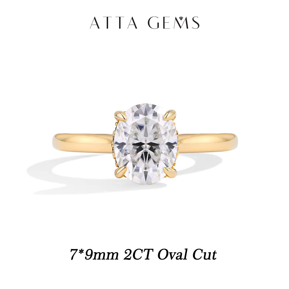 Vixonna Oval Cut Moissanite Engagement Ring 925 Silver D Color VVS1
