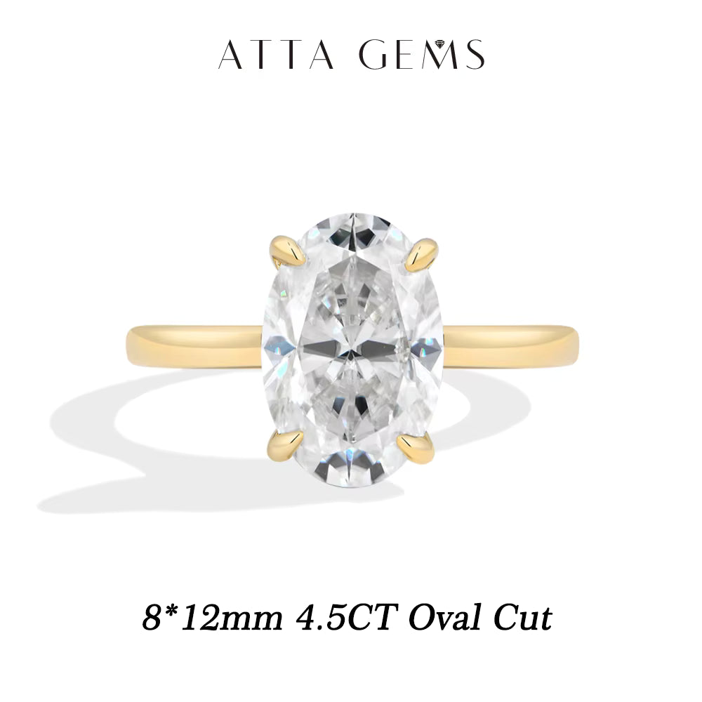 Vixonna Oval Cut Moissanite Engagement Ring 925 Silver D Color VVS1