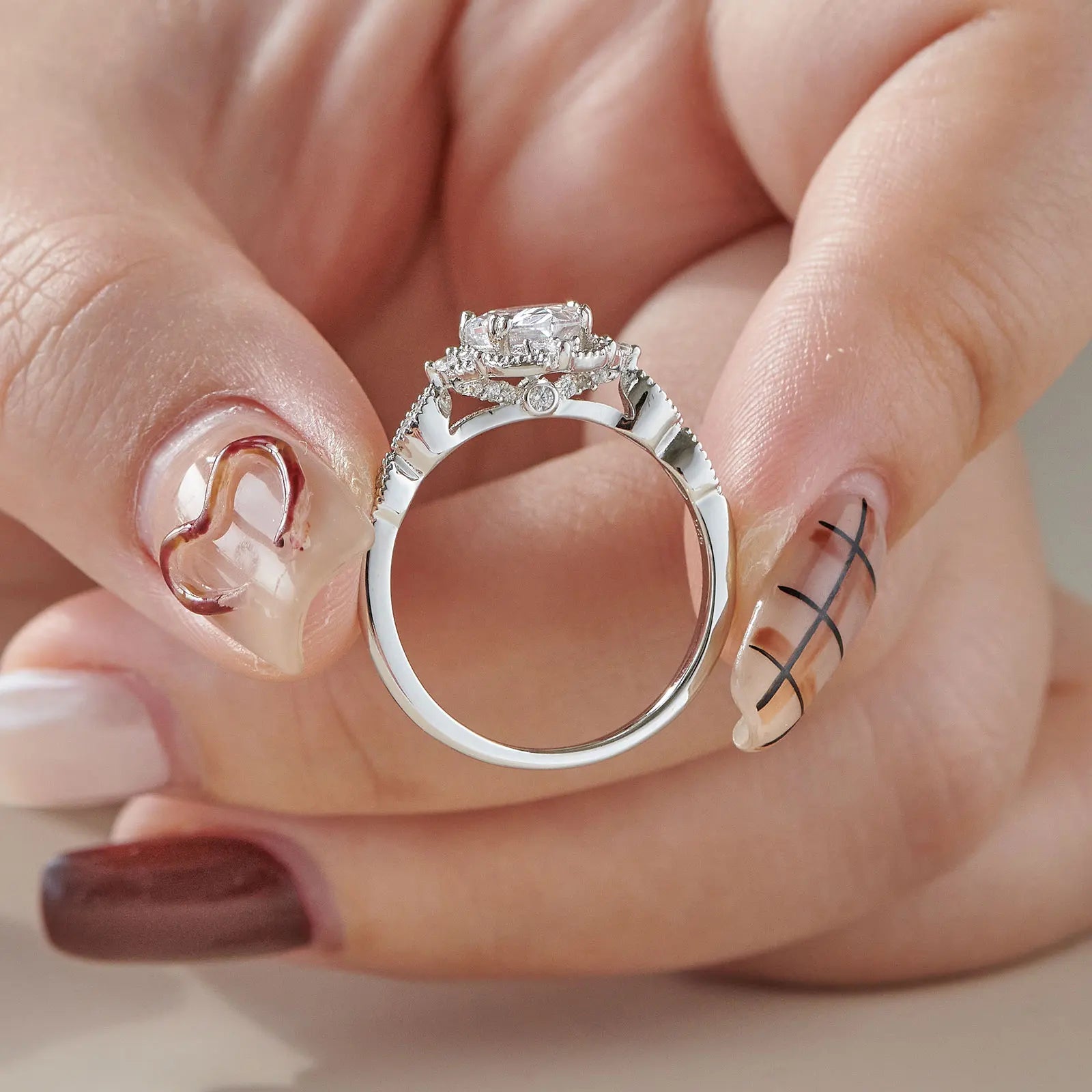 Vixonna Pear Cut Moissanite Bridal Wedding Ring Set 925 Silver D Color VVS1