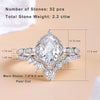 Vixonna Pear Cut Moissanite Bridal Wedding Ring Set 925 Silver D Color VVS1