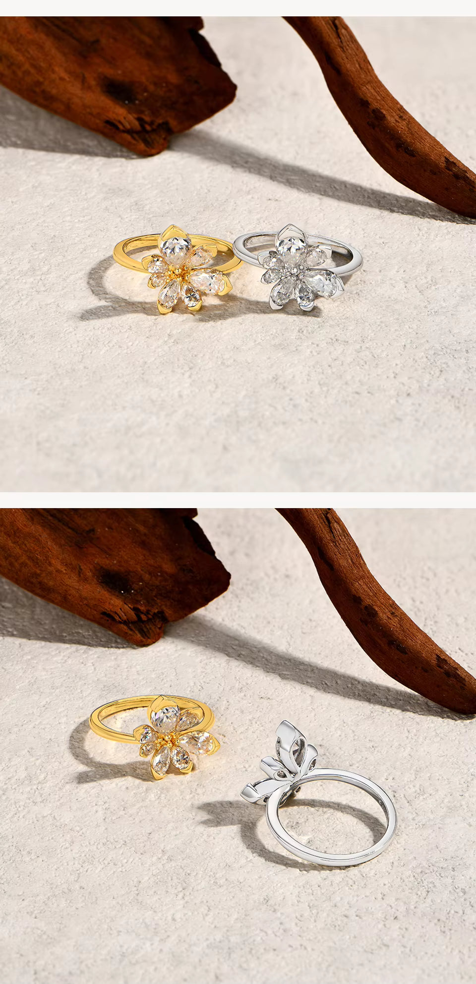 Vixonna Pear Cut Moissanite Engagement Ring 925 Silver D Color VVS1