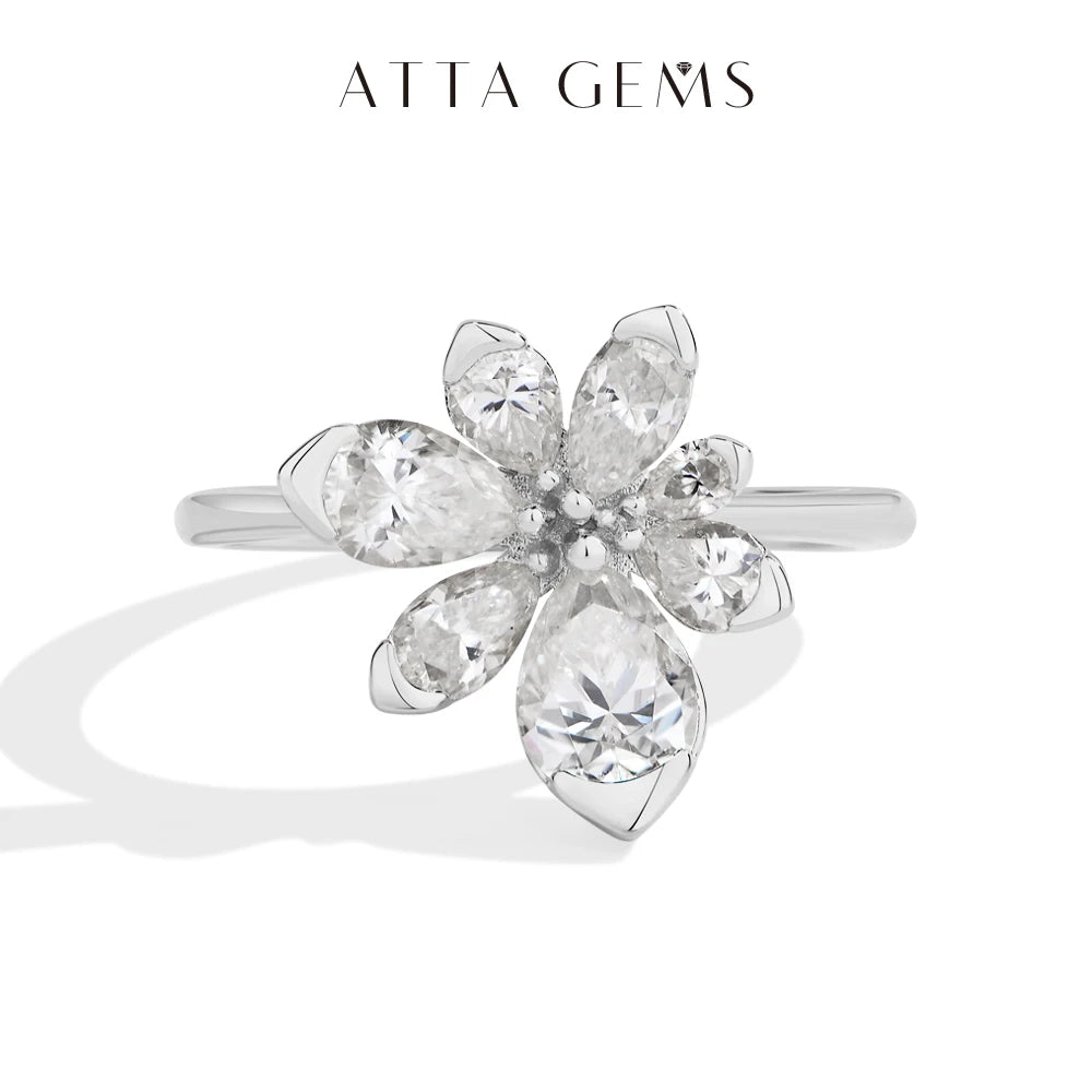Vixonna Pear Cut Moissanite Engagement Ring 925 Silver D Color VVS1