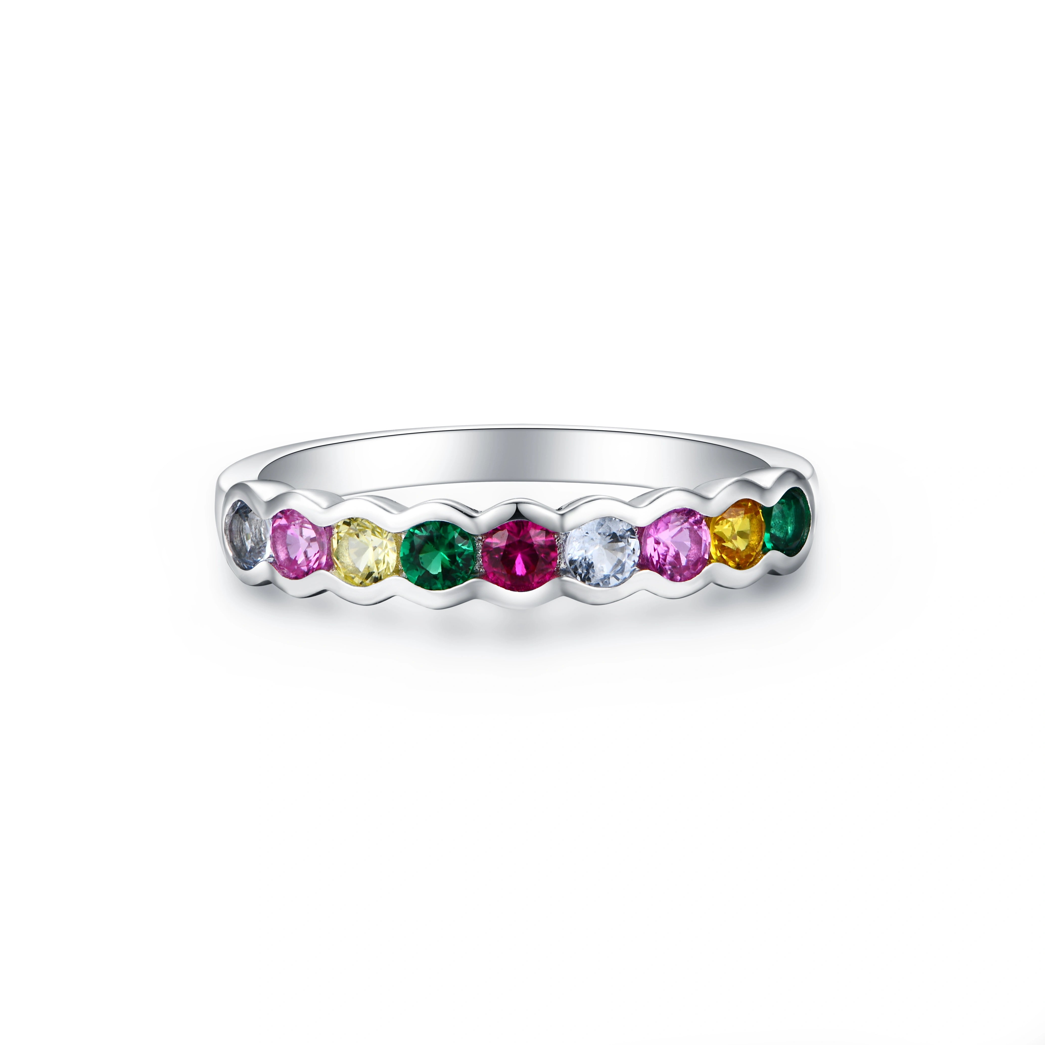 Vixonna Round Cut Corundum Ring 925 Silver 0.10 Inch