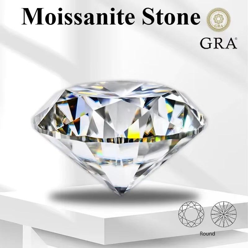 Vixonna Round Cut Moissanite Loose Gemstone D Color VVS1