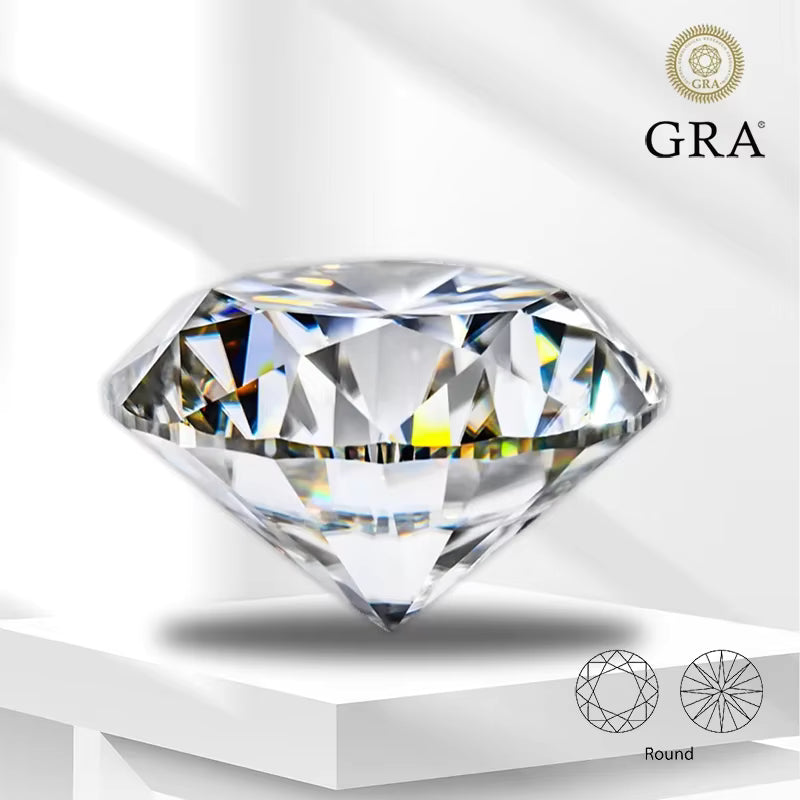 Vixonna Round Cut Moissanite Loose Gemstone D Color VVS1