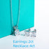 Vixonna Women's Asscher Moissanite Necklace Earrings Jewelry Set 925 Silver