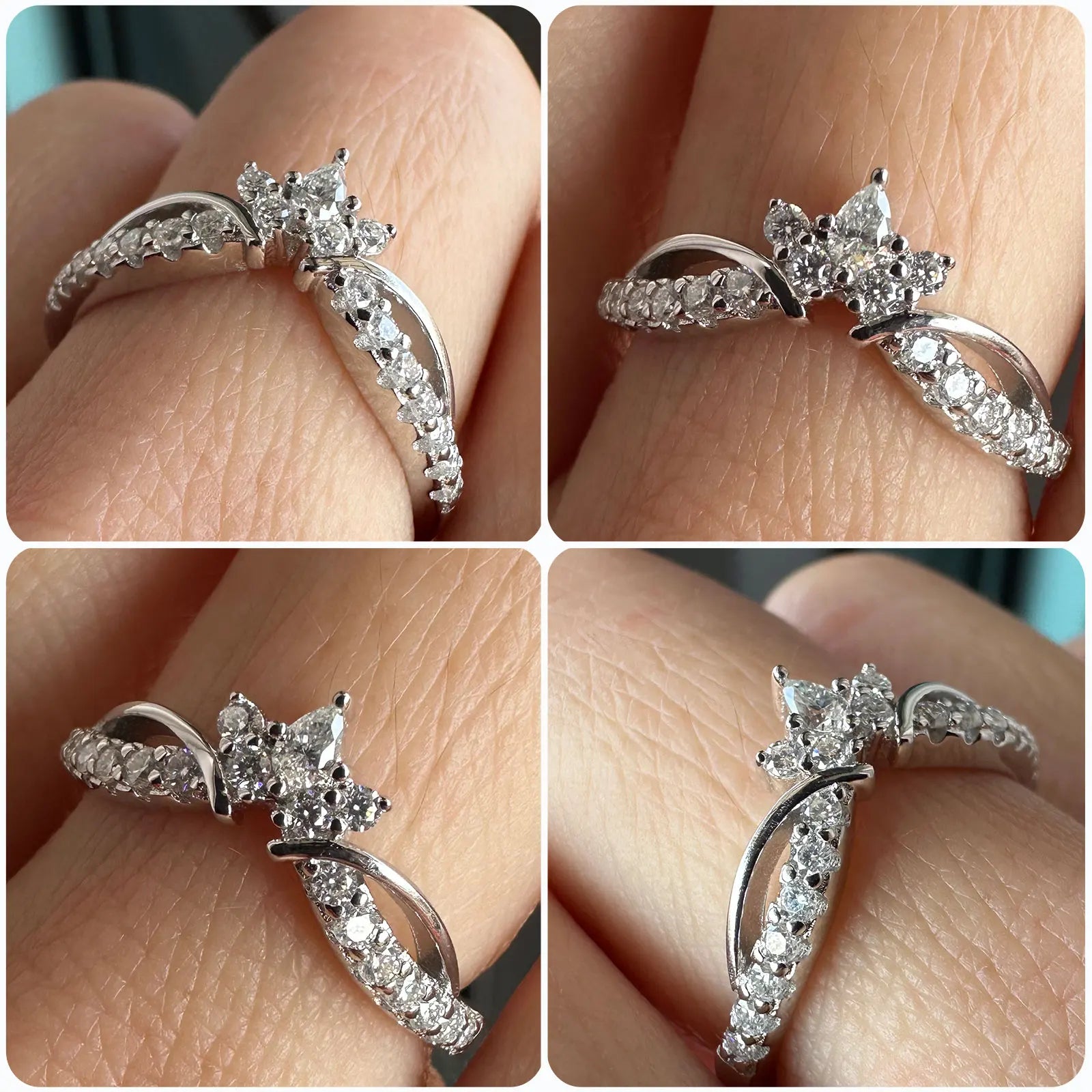 Vixonna Women's Crown Moissanite Wedding Band 925 Silver D Color VVS1
