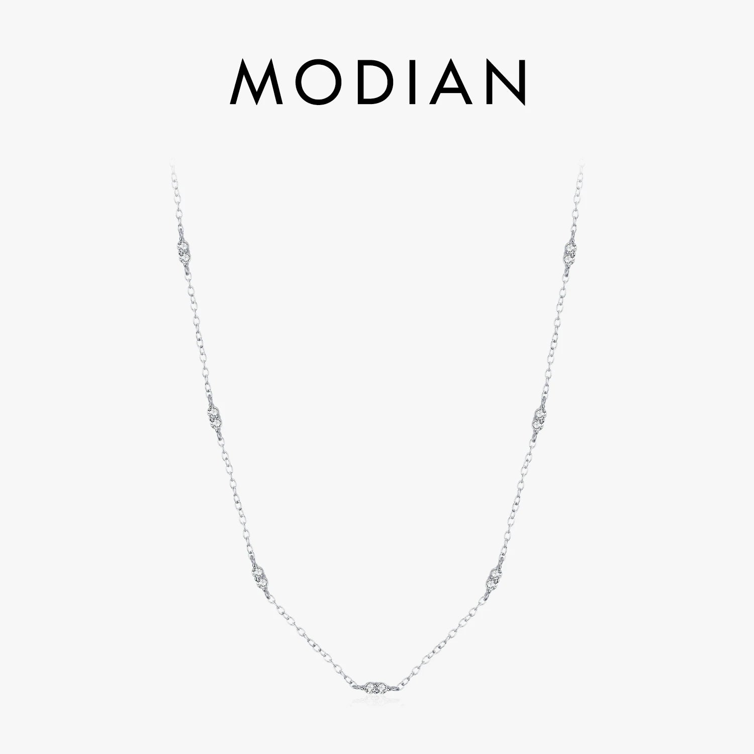 Vixonna Women's CZ Charm Choker Necklace 925 Silver White Gold