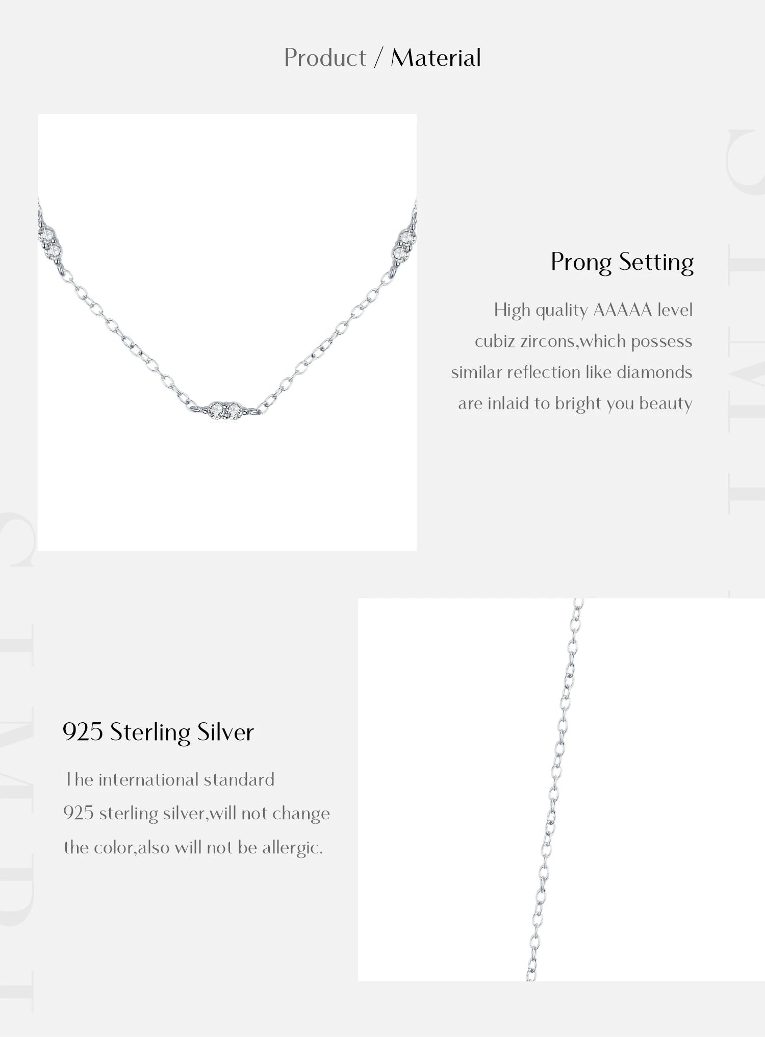 Vixonna Women's CZ Charm Choker Necklace 925 Silver White Gold