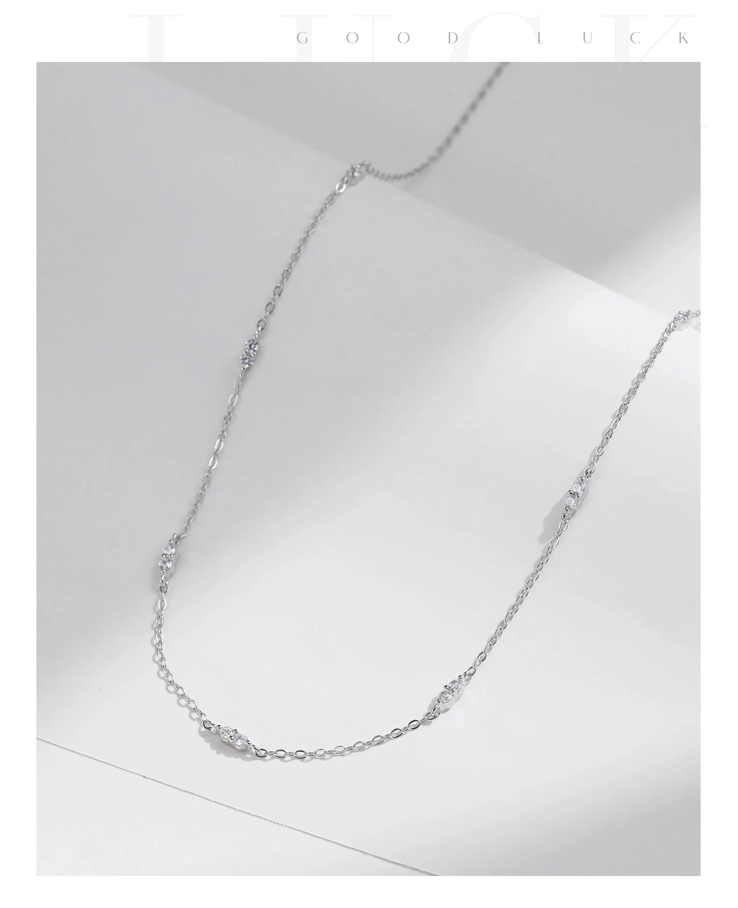 Vixonna Women's CZ Charm Choker Necklace 925 Silver White Gold
