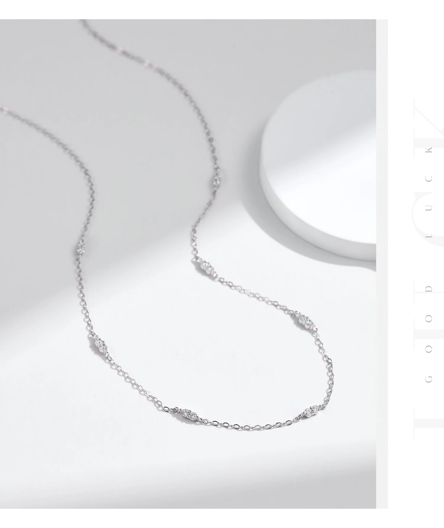 Vixonna Women's CZ Charm Choker Necklace 925 Silver White Gold