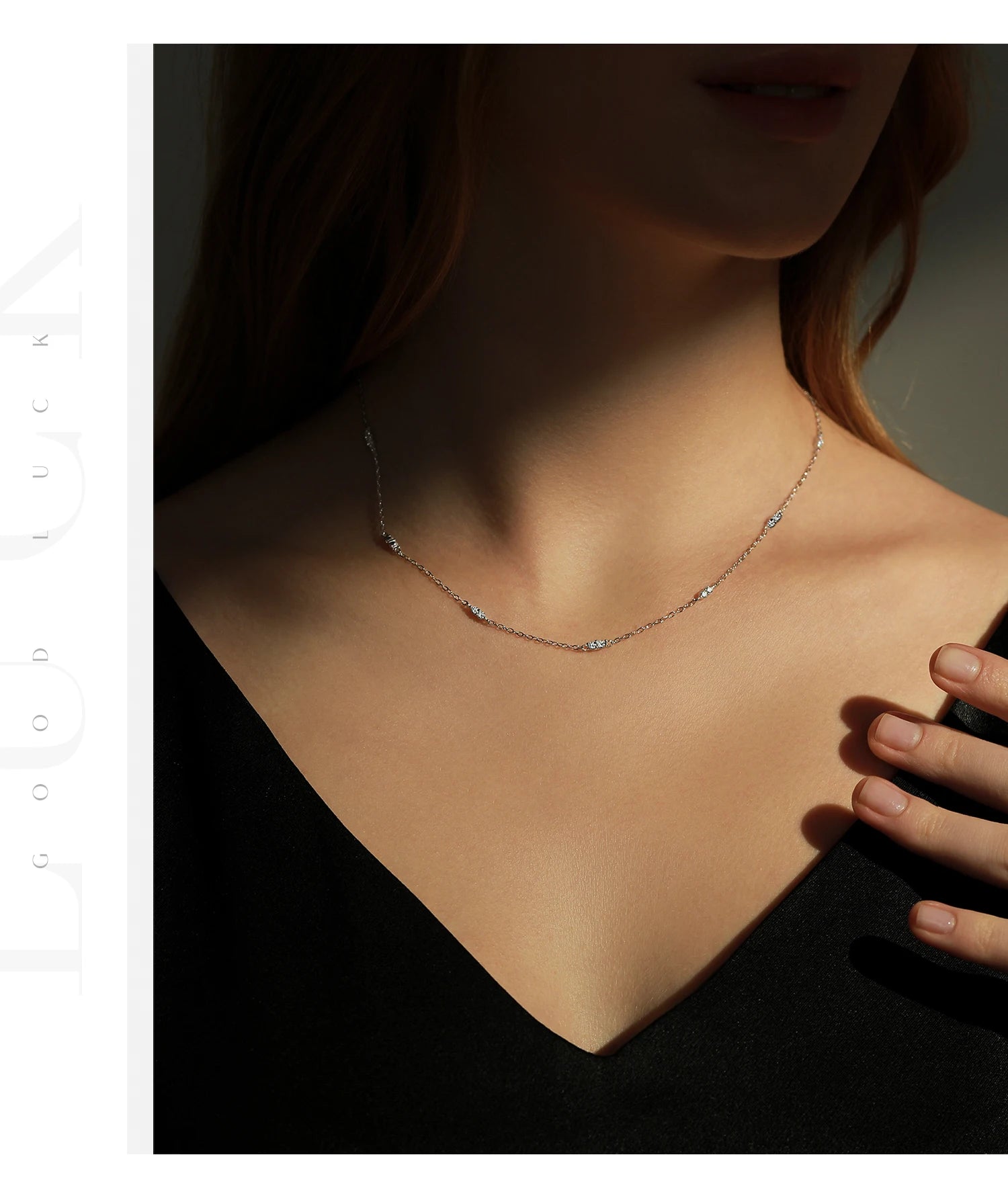 Vixonna Women's CZ Charm Choker Necklace 925 Silver White Gold