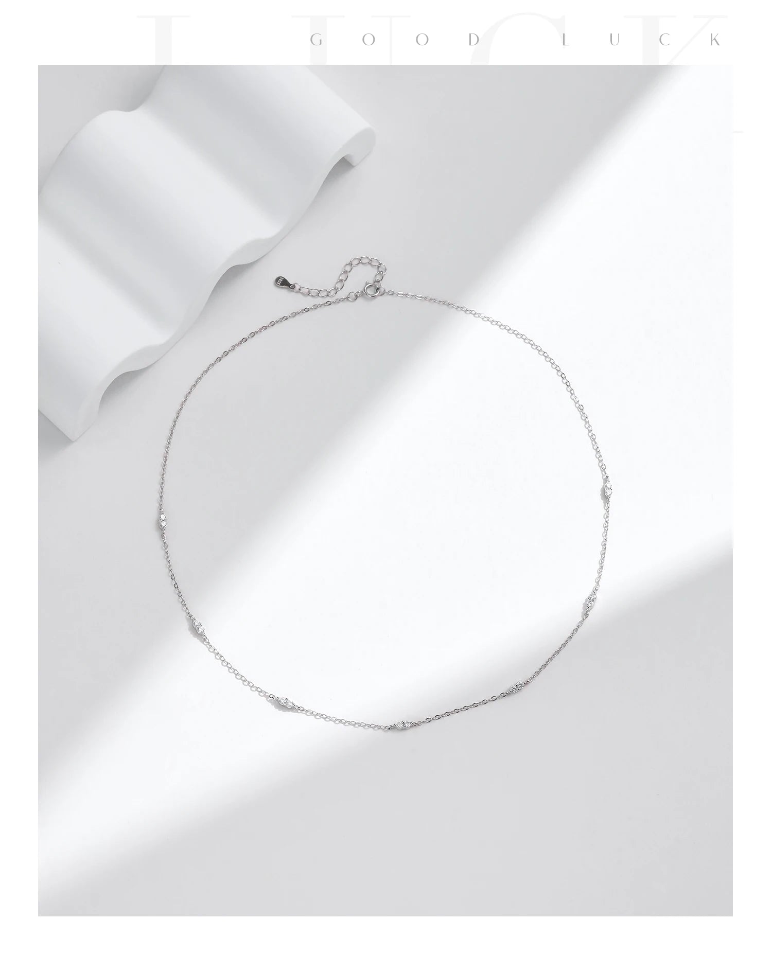 Vixonna Women's CZ Charm Choker Necklace 925 Silver White Gold