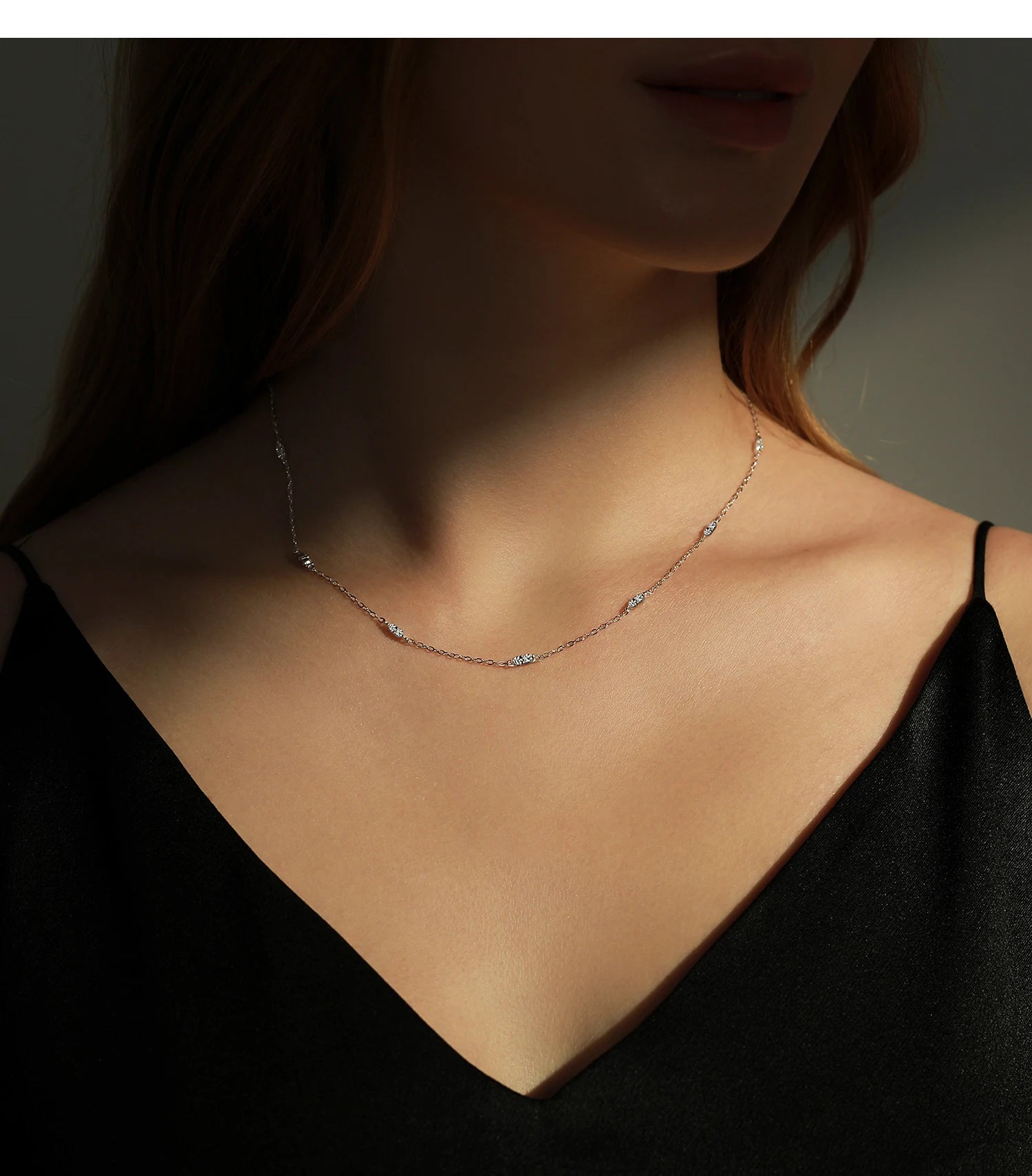 Vixonna Women's CZ Charm Choker Necklace 925 Silver White Gold