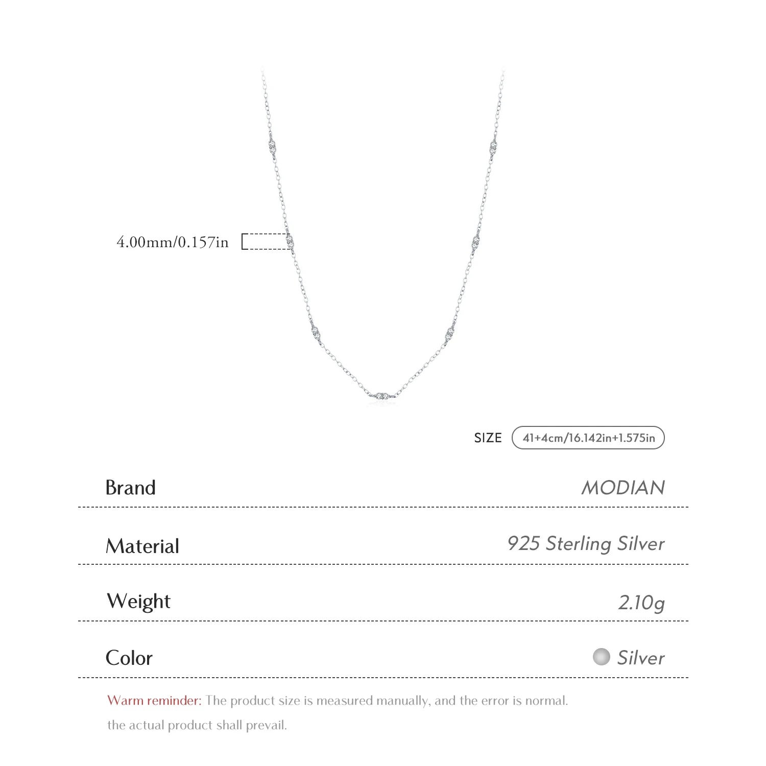 Vixonna Women's CZ Charm Choker Necklace 925 Silver White Gold