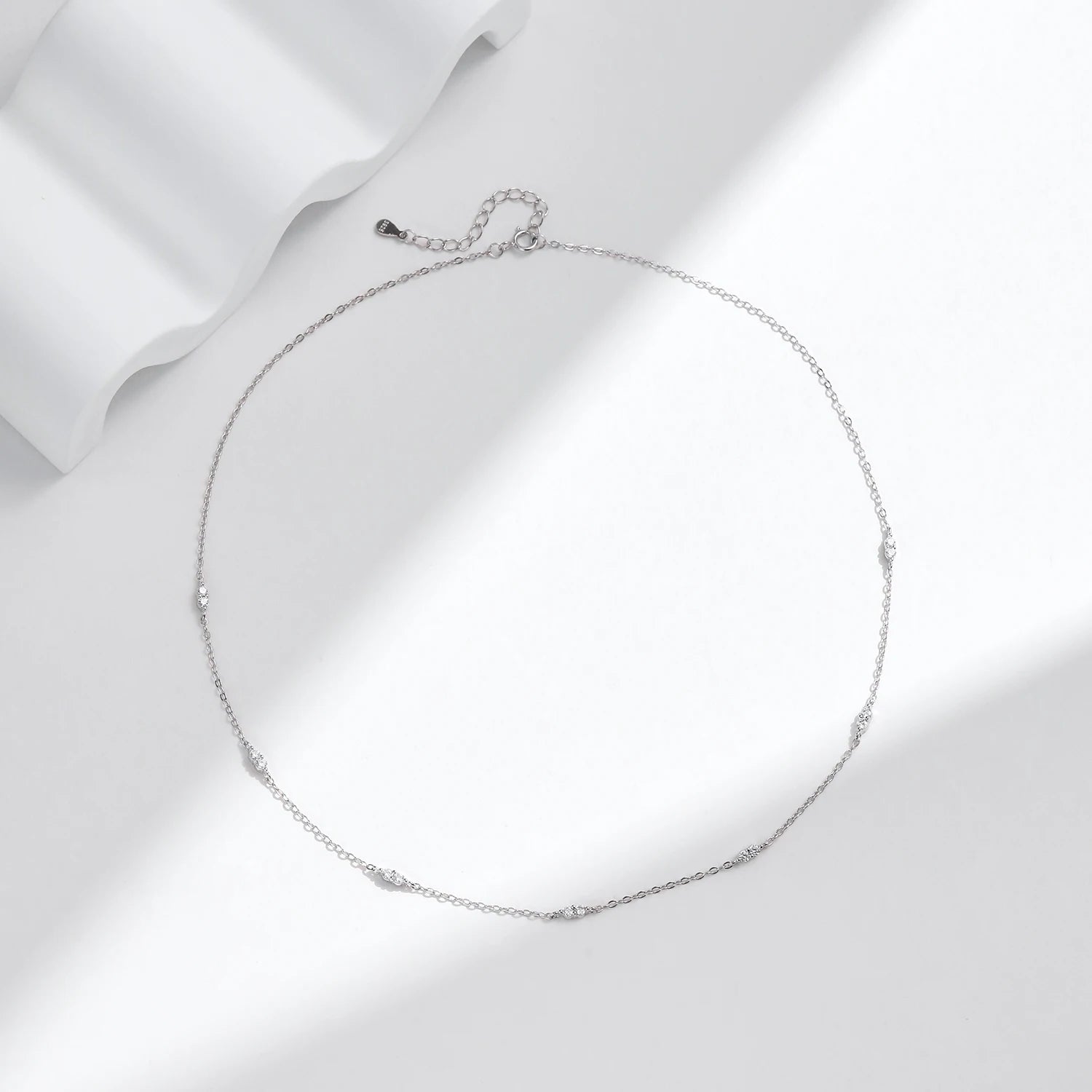 Vixonna Women's CZ Charm Choker Necklace 925 Silver White Gold