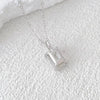 Vixonna Women's Emerald Cut Moissanite Pendant Necklace 925 Silver D Color VVS1