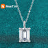 Vixonna Women's Emerald Cut Moissanite Pendant Necklace 925 Silver D Color VVS1