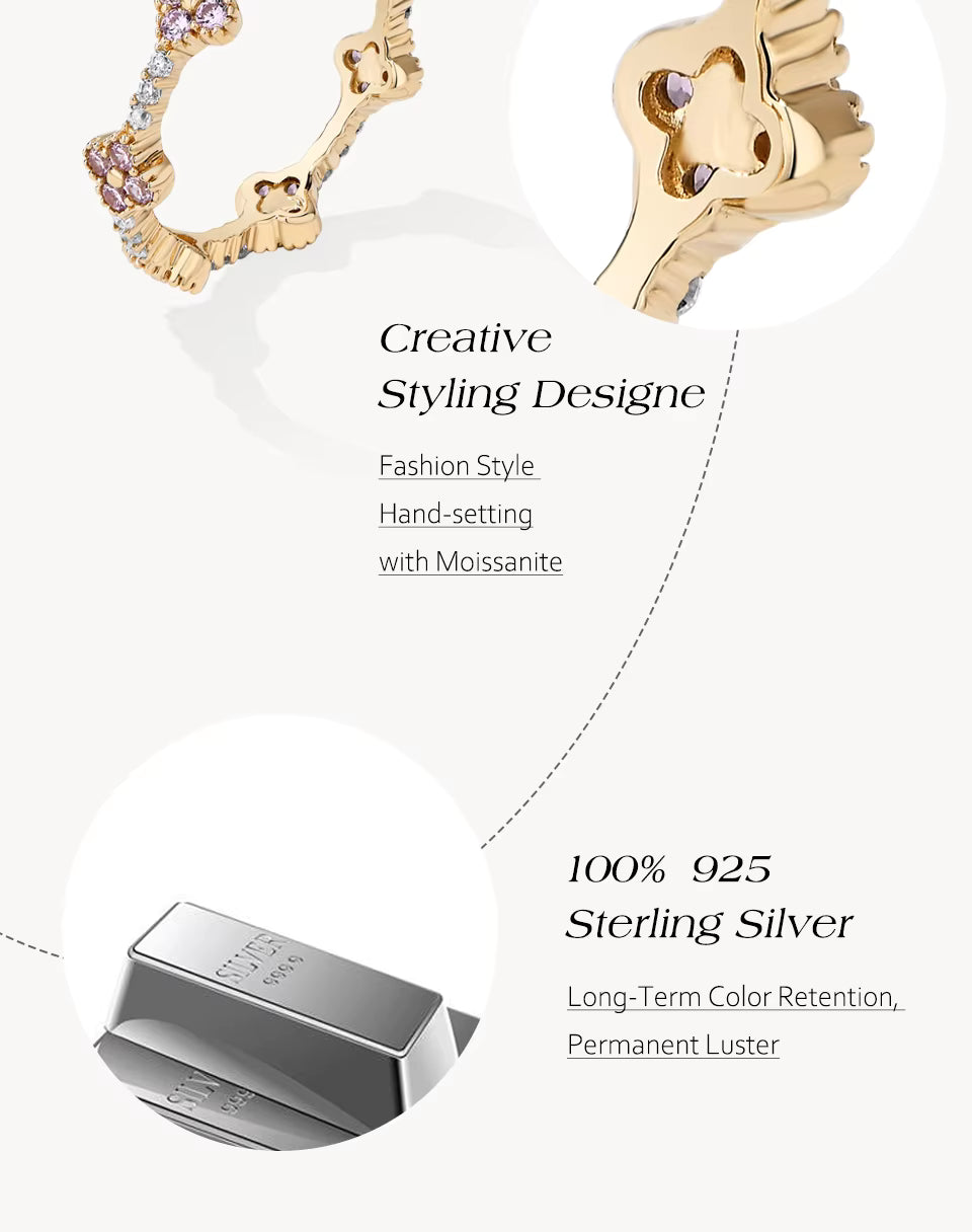Vixonna Women's Eternity Wedding Band Ring 925 Silver D Color VVS1