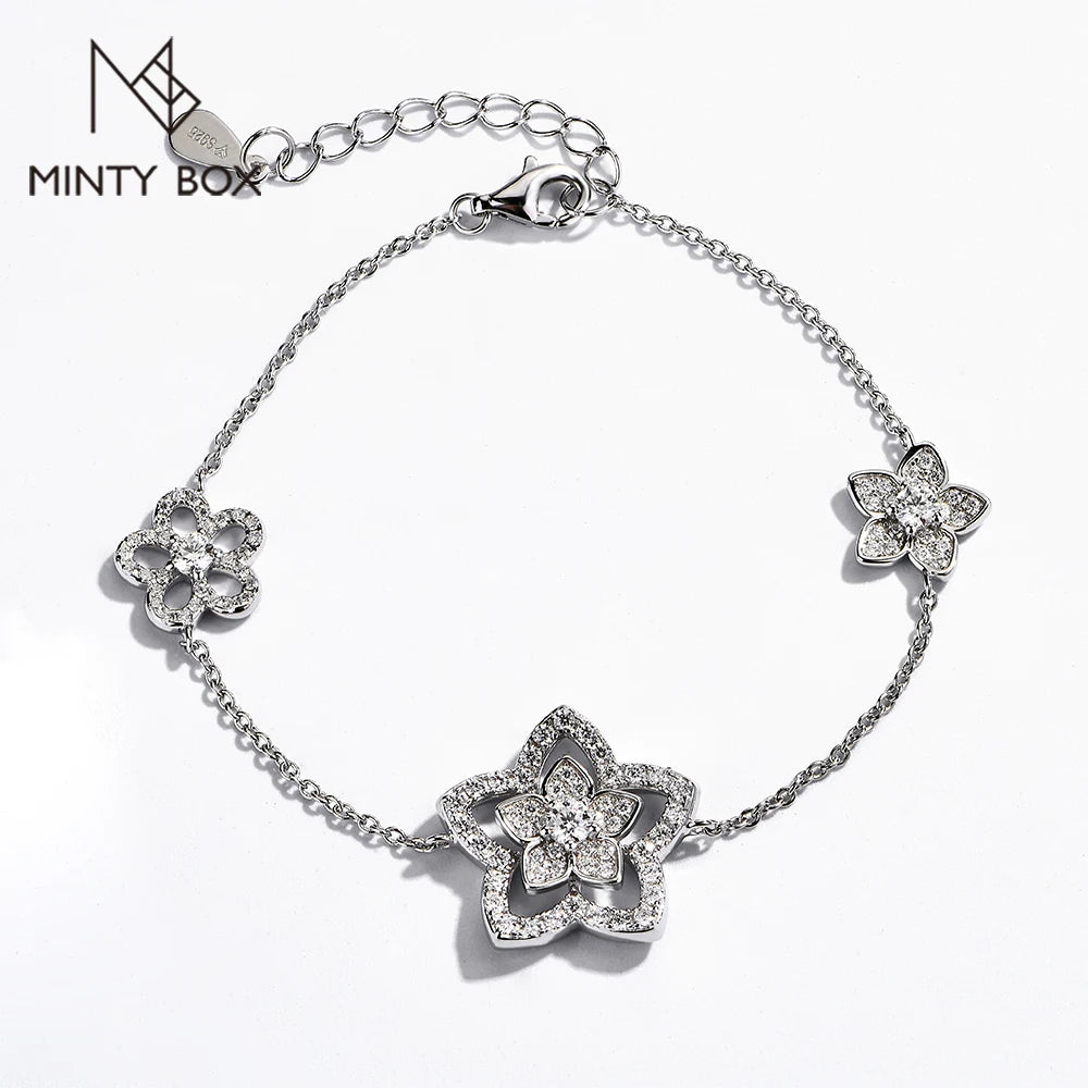 Vixonna Women's Full Moissanite Bracelet 925 Silver D Color VVS1