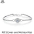 Vixonna Women's Moissanite Adjustable Bangle Bracelet 925 Silver 1ct D Color