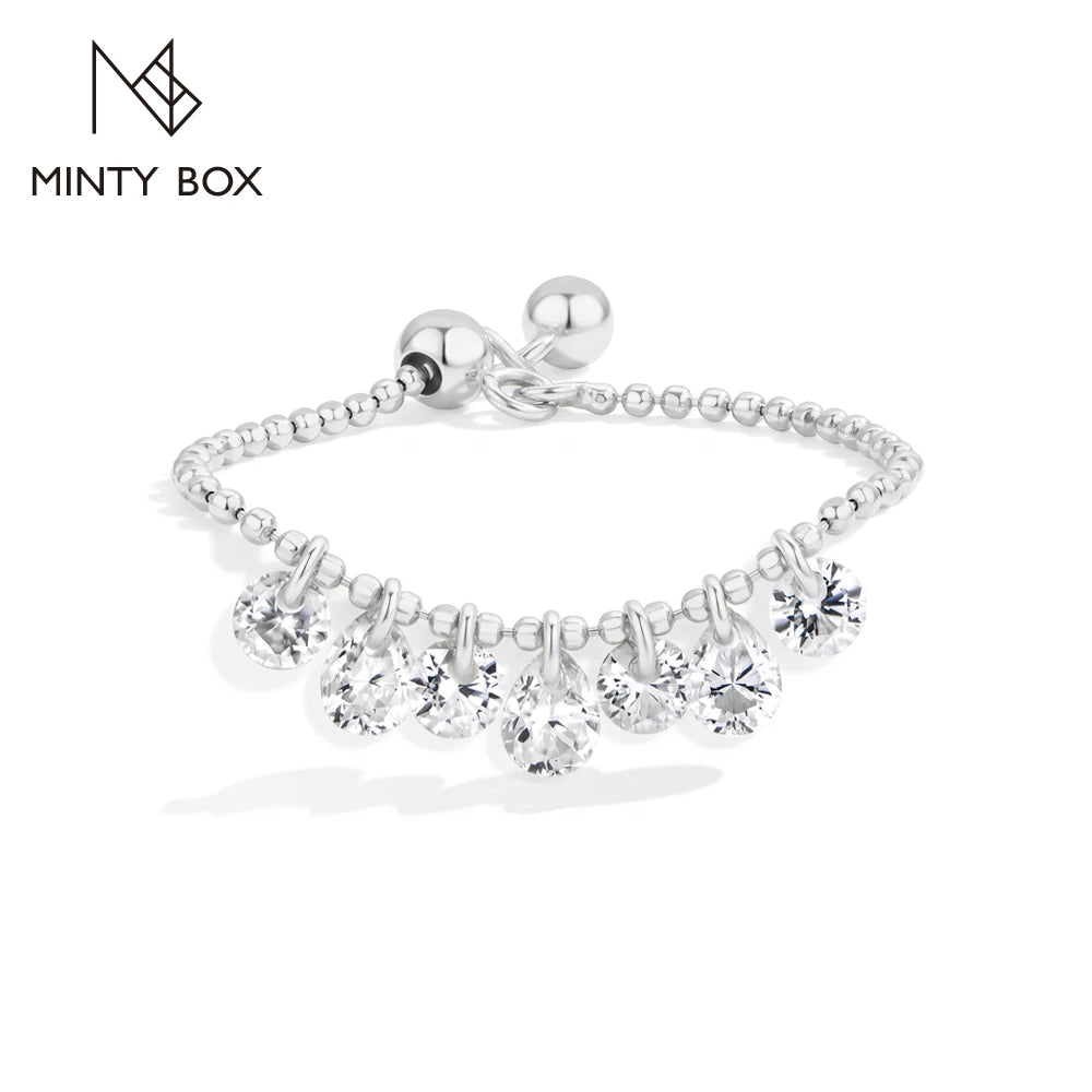 Vixonna Women's Moissanite Beaded Bracelet 925 Silver D Color VVS1