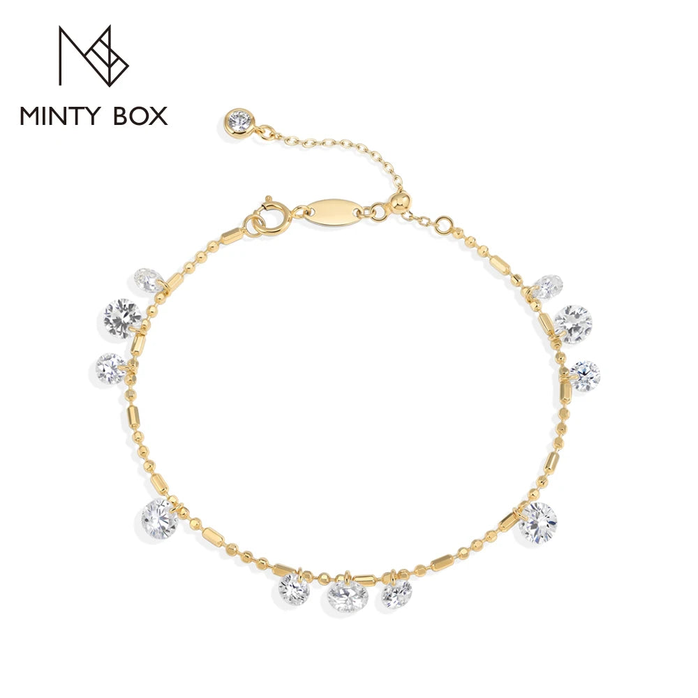 Vixonna Women's Moissanite Beaded Bracelet 925 Silver D Color VVS1