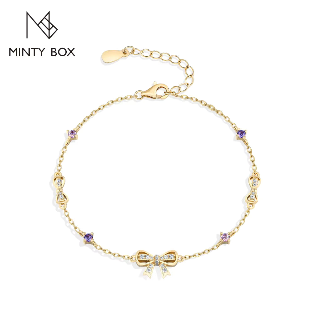 Vixonna Women's Moissanite Bow Bracelet 925 Silver D Color VVS1