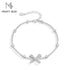 Vixonna Women's Moissanite Bow Bracelet 925 Silver D Color VVS1