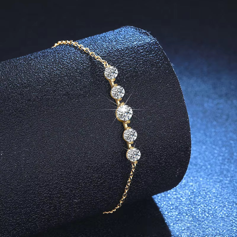 Vixonna Women's Moissanite Bracelet 925 Silver D Color VVS1 Round