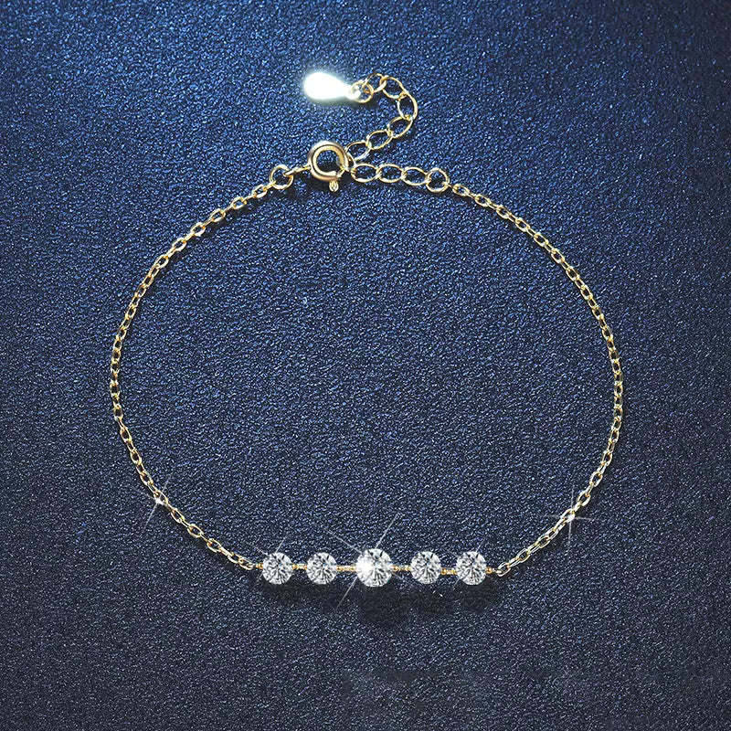 Vixonna Women's Moissanite Bracelet 925 Silver D Color VVS1 Round