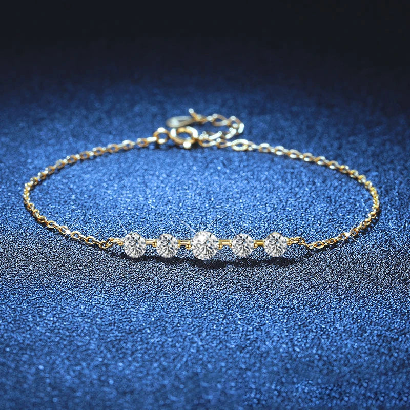 Vixonna Women's Moissanite Bracelet 925 Silver D Color VVS1 Round