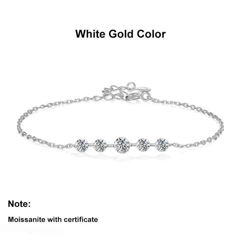 Vixonna Women's Moissanite Bracelet 925 Silver D Color VVS1 Round