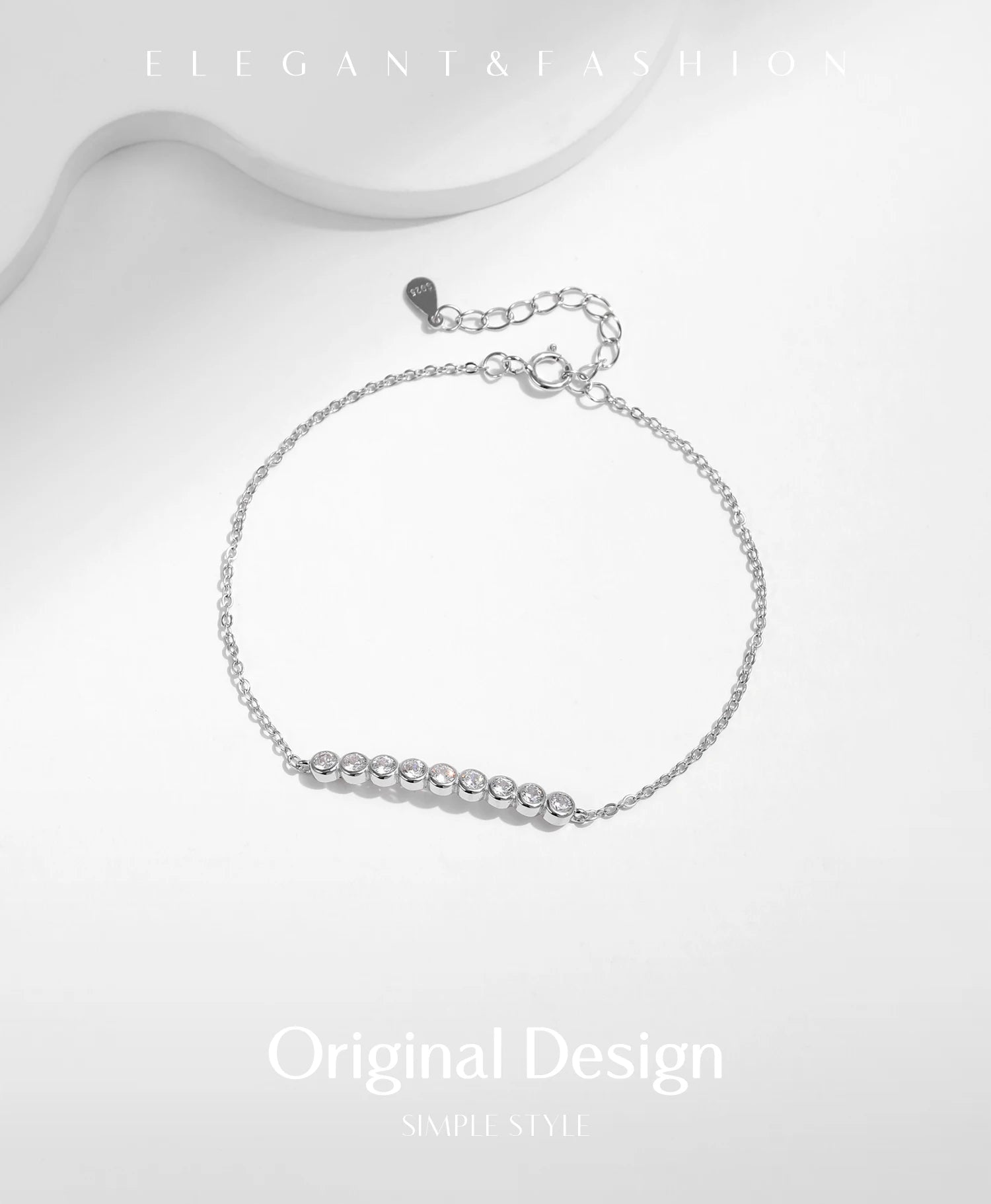Vixonna Women's Moissanite Chain Link Bracelet 925 Silver D Color VVS1