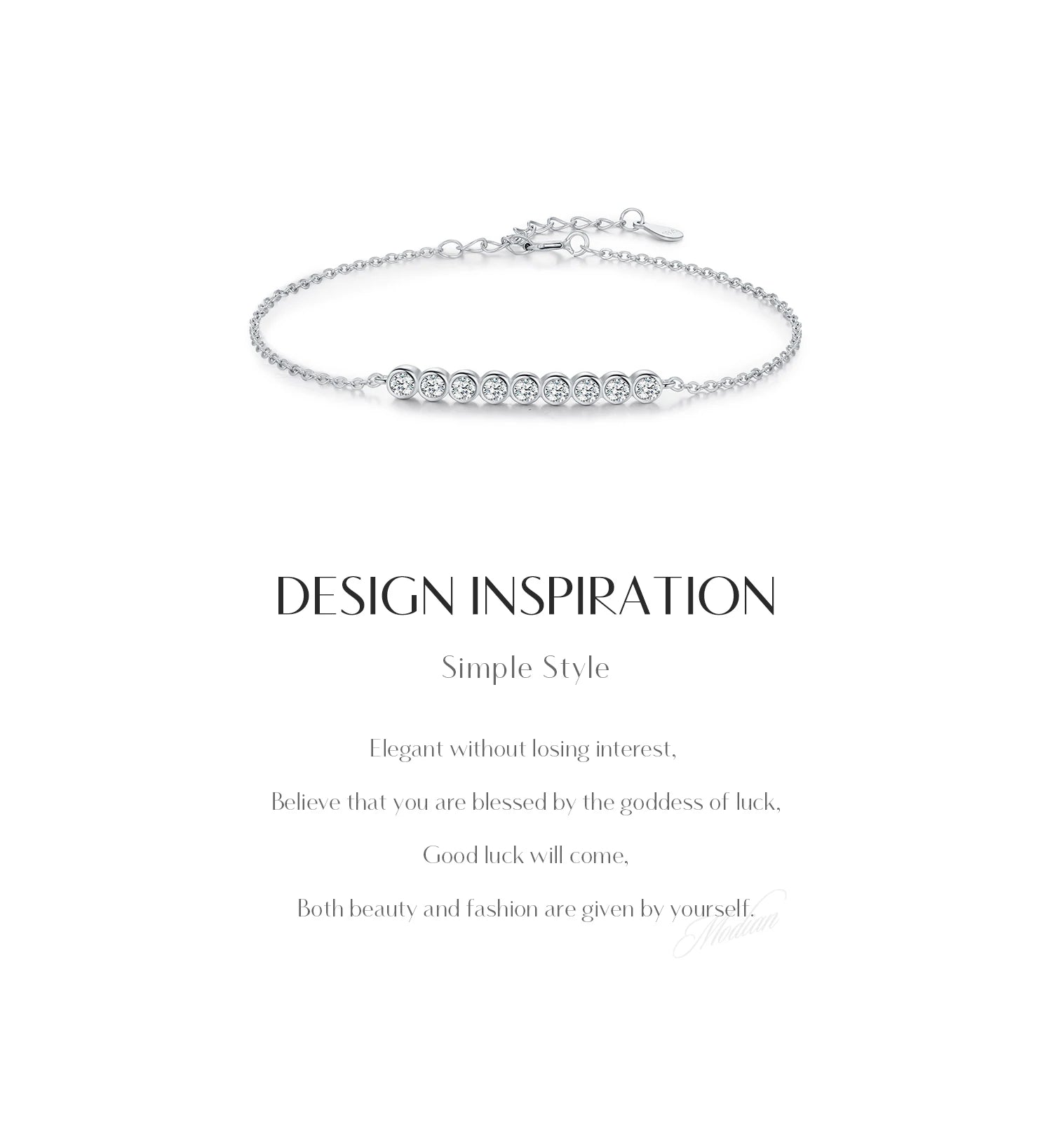 Vixonna Women's Moissanite Chain Link Bracelet 925 Silver D Color VVS1