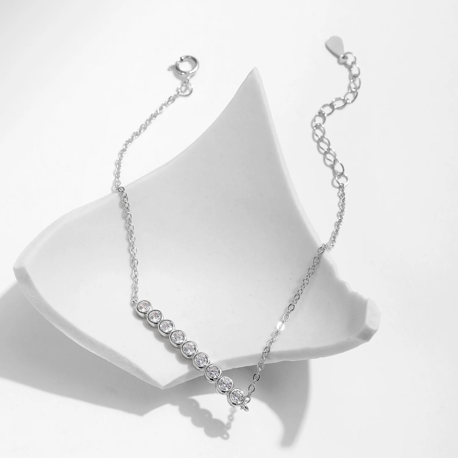 Vixonna Women's Moissanite Chain Link Bracelet 925 Silver D Color VVS1