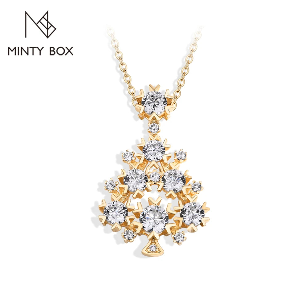Vixonna Women's Moissanite Christmas Tree Pendant Necklace 925 Silver D Color