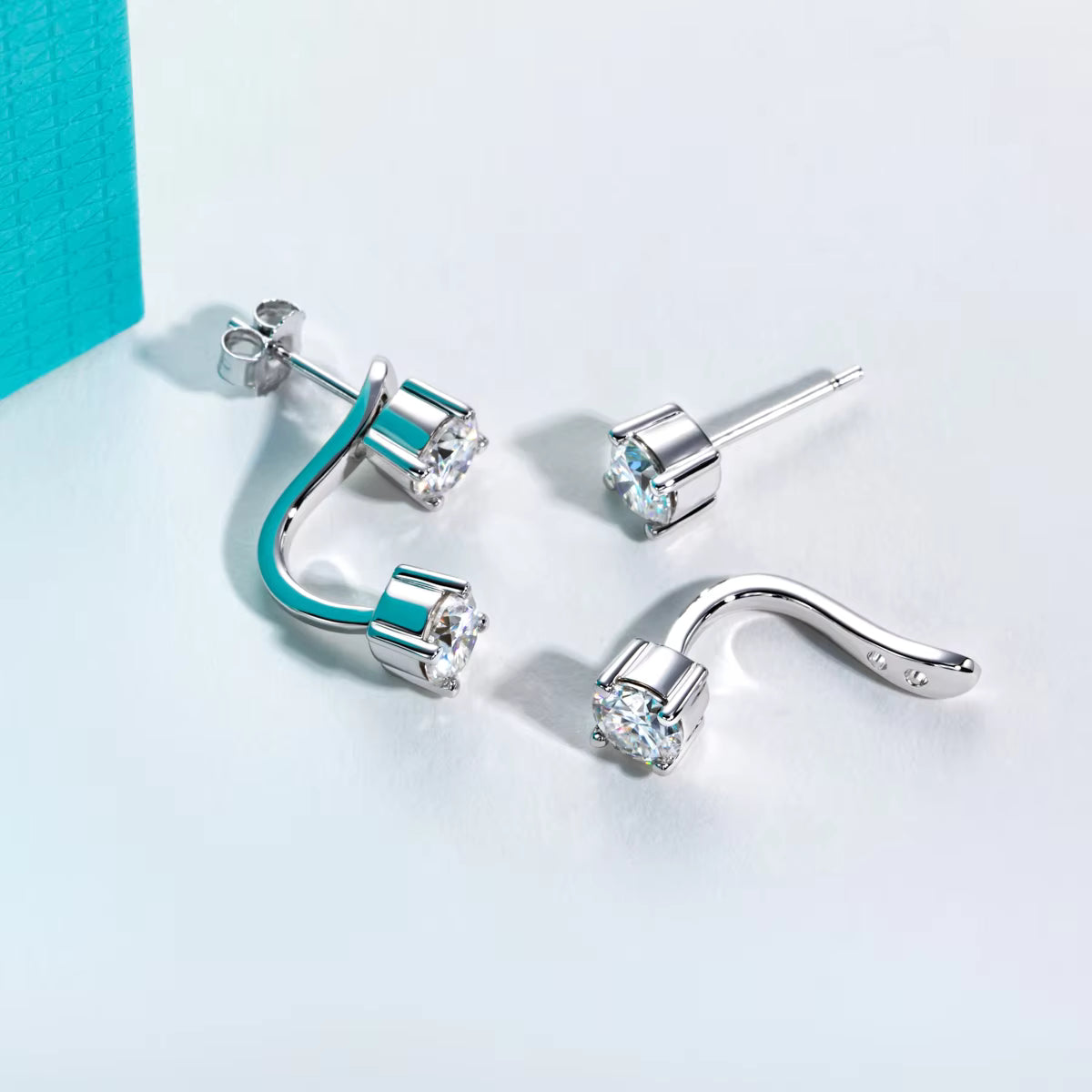 Vixonna Women's Moissanite Classic Hoop Earrings 2.4cttw 925 Silver D Color