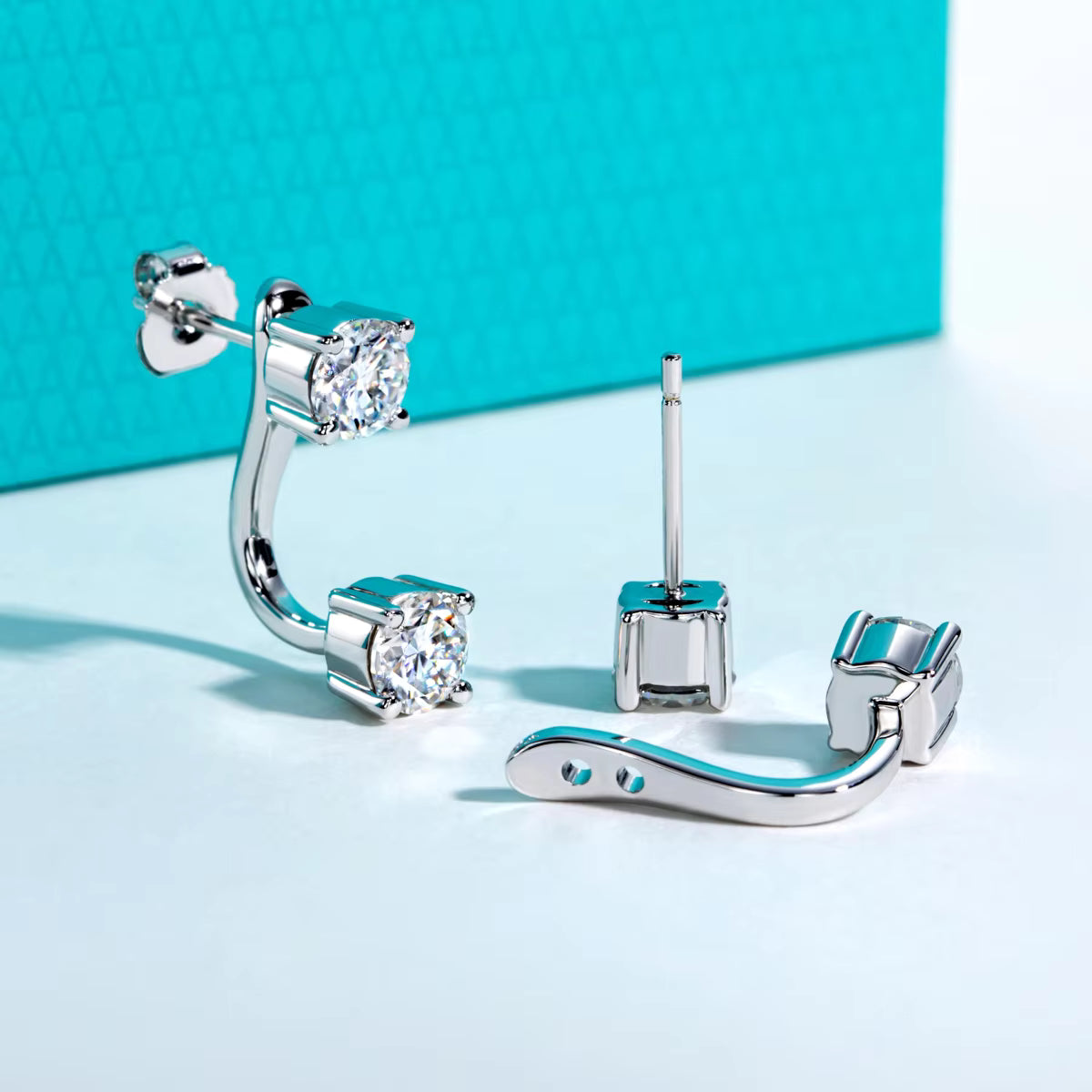 Vixonna Women's Moissanite Classic Hoop Earrings 2.4cttw 925 Silver D Color