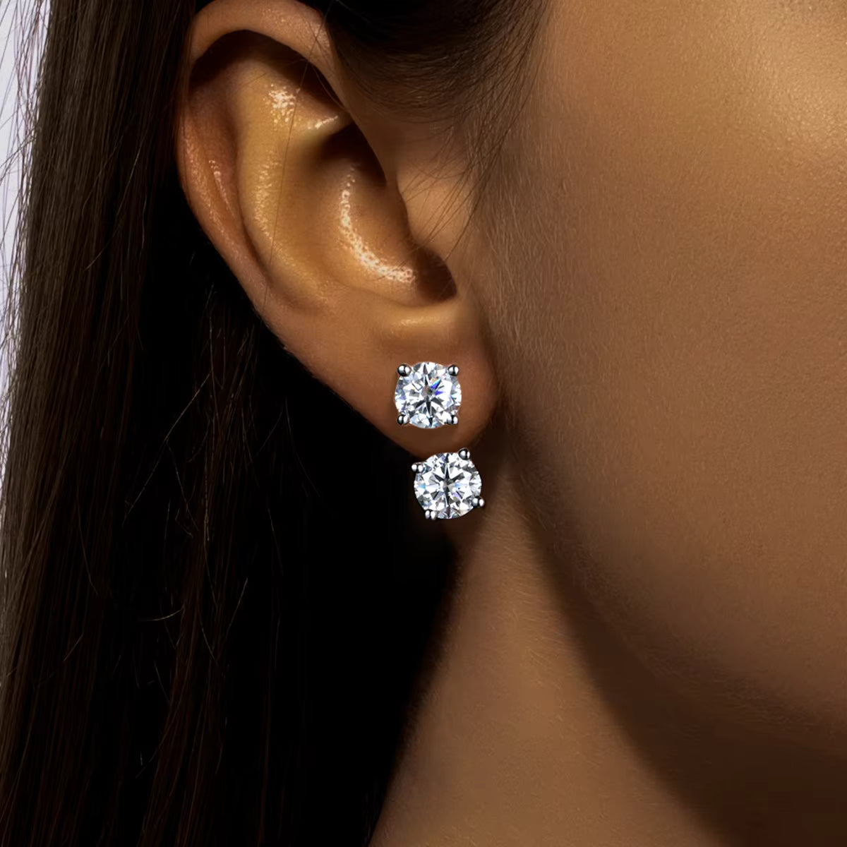 Vixonna Women's Moissanite Classic Hoop Earrings 2.4cttw 925 Silver D Color