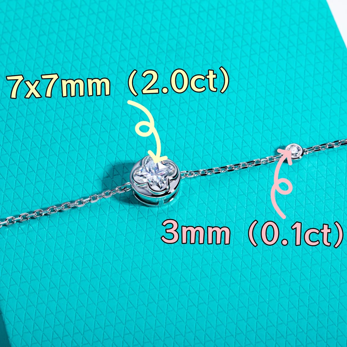 Vixonna Women's Moissanite Clover Bezel Bracelet 2ct 925 Silver