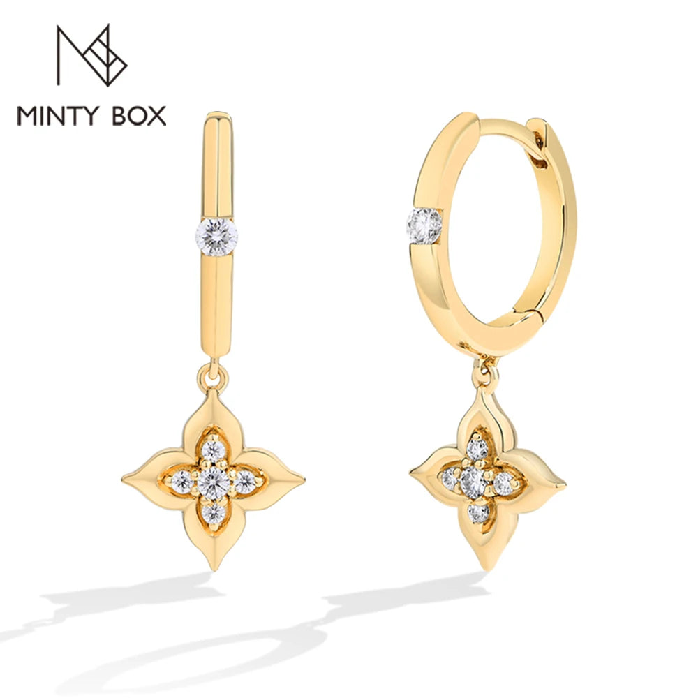 Vixonna Women's Moissanite Clover Dangle Earrings 925 Silver D Color VVS1