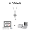 Vixonna Women's Moissanite Clover Key Pendant Necklace 925 Silver D Color