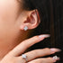 Vixonna Women's Moissanite Clover Stud Earrings 925 Silver D Color VVS1