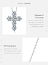 Vixonna Women's Moissanite Cross Pendant Necklace 3ct 925 Silver D Color VVS1